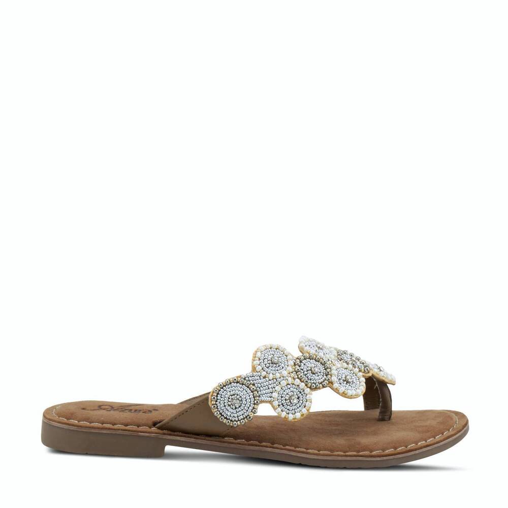 NEW AZURA women's mayra slide sandals in tan multi